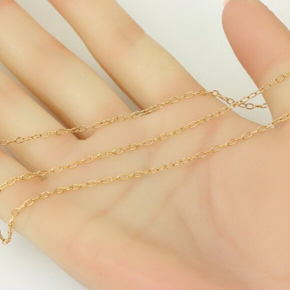 Delicate Rose Gold Plated Brass Chain Necklace, XPNL0253 - Picture 4 of 12